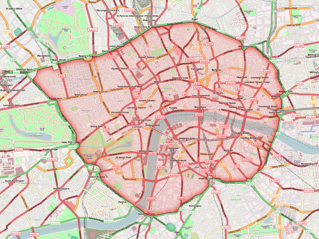 Zone de la Congestion Charge de Londres