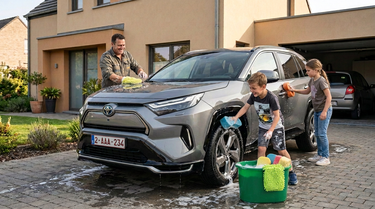 Lavage voiture à la main - Photo IA