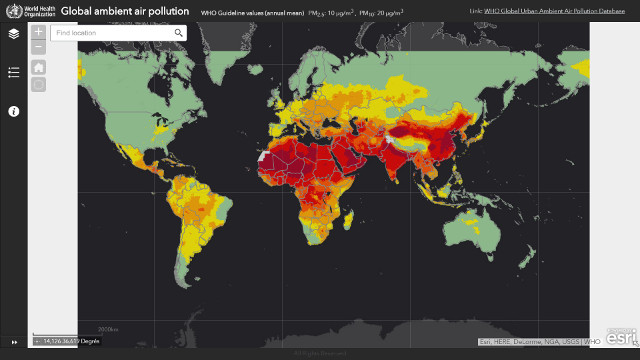 Carte Mondiale De La Pollution Aux Particules Fines