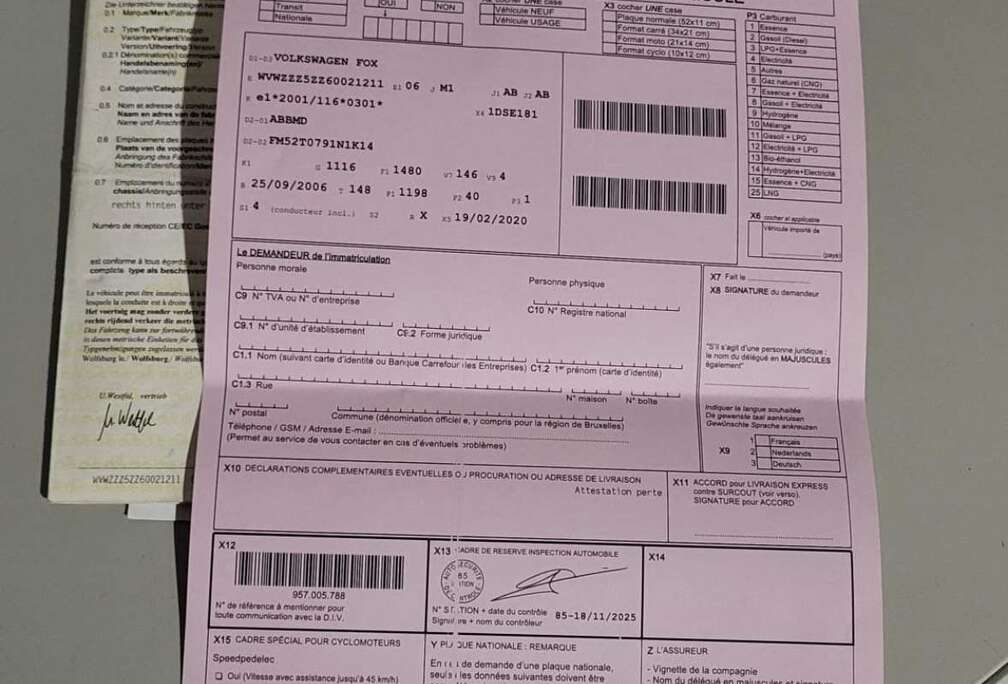 Volkswagen 1.2l essence prête à immatriculer