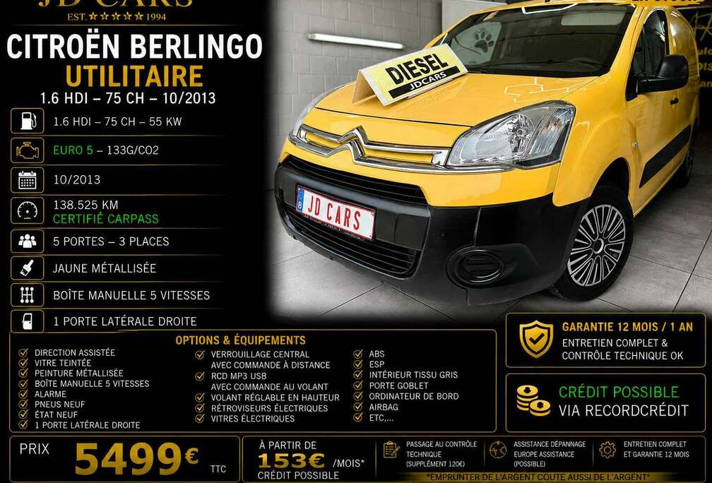 Citroen 1.6 HDi 75 UTILITAIRE ‼️GARANTIE 1 AN CTOK‼️