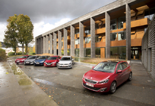 Citroën C4 1.6 e-HDi, Honda Civic 1.6 i-DTEC, Hyundai i30 1.6 CRDi 110, Peugeot 308 1.6 e-HDi 115, Seat Leon 1.6 TDI 105 en Volkswagen Golf 1.6 TDI 105 : Frontale aanval