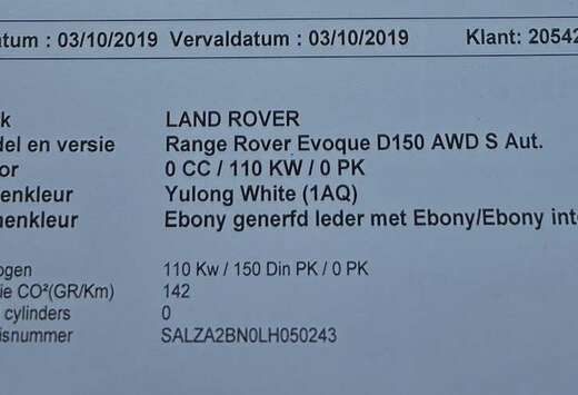 Land Rover 2.0 TD4 4WD HSE Dynamic (EU6d-TEMP)